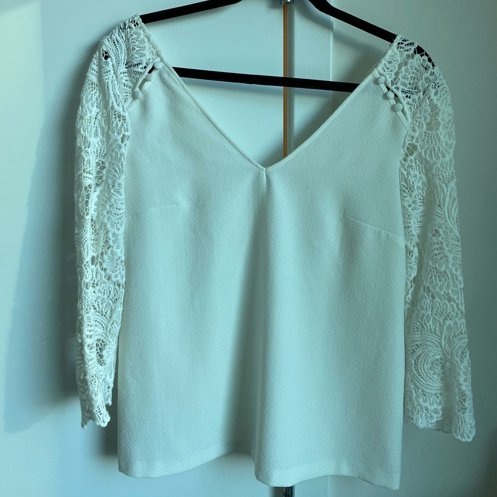 White top with lace